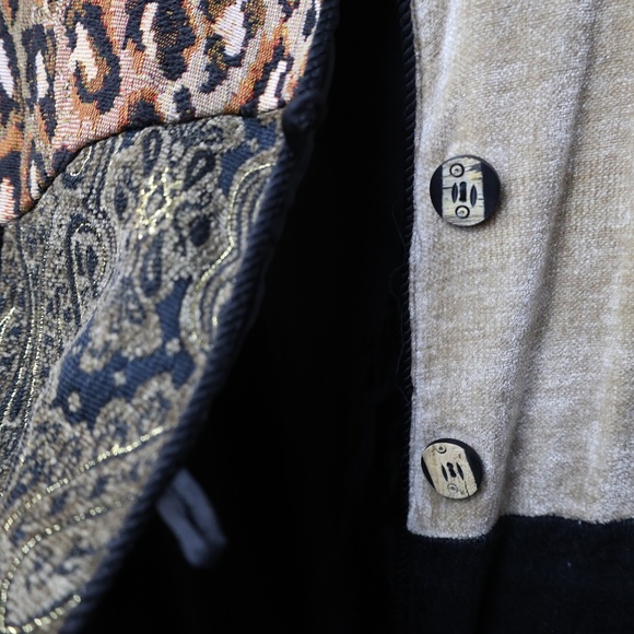 Indigo Moon Animal Print Tapestry Jacket | Mixed Print Statement Coat | Size L - Picture 6 of 7
